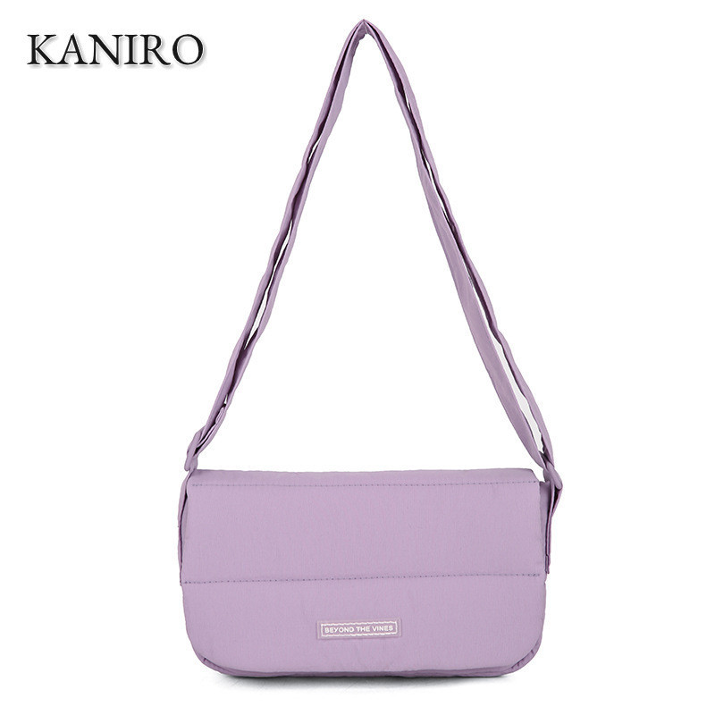 Kaniro กระเป๋าสะพายใต้วงแขนน้ําหนักเบา Macaron ใหม่ไปทํางานสไตล์ขี้เกียจมินิกระเป๋าใบเล็กเรียบง่าย