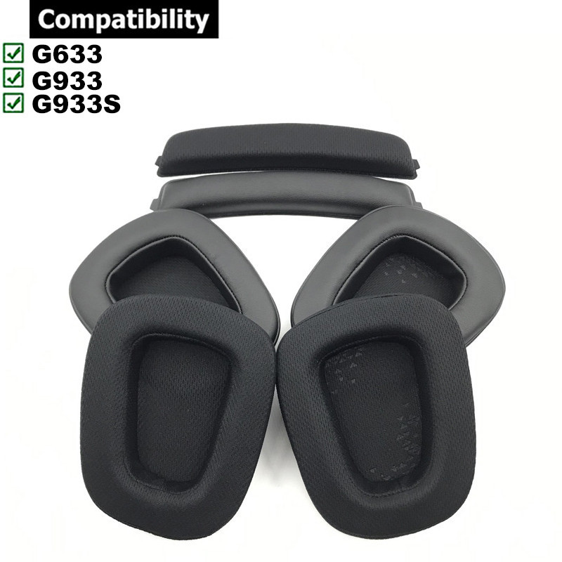 แผ่นรองหูฟังสําหรับ Logitech G933 G933S G633 หูฟัง Head Beam Band แผ่นรองหูฟังฟองน้ําชุดหูฟัง Earmuffs