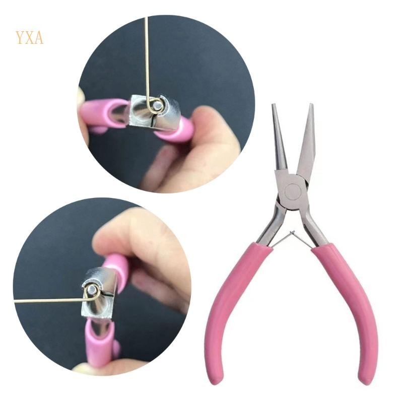 Yxa ครึ่งรอบคีมจมูกเครื่องประดับทําเครื่องมือ Looping Plier ประดับด้วยลูกปัดคีมสําหรับนักออกแบบเครื่