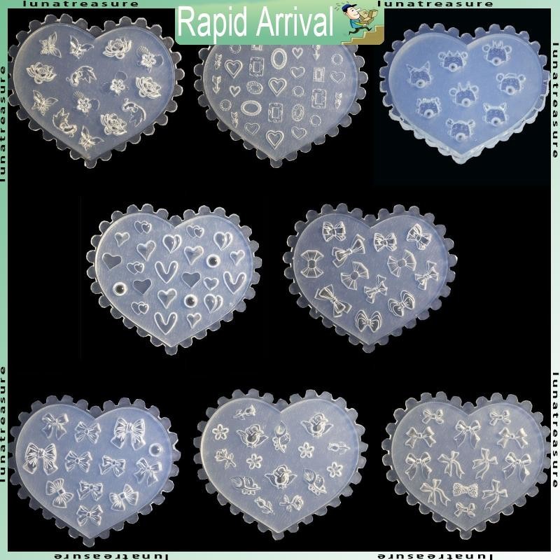 Lun Nail Art แม่พิมพ์ซิลิโคน 3D แกะสลักแม่พิมพ์เล็บแม่แบบ Maincure เครื่องมือ