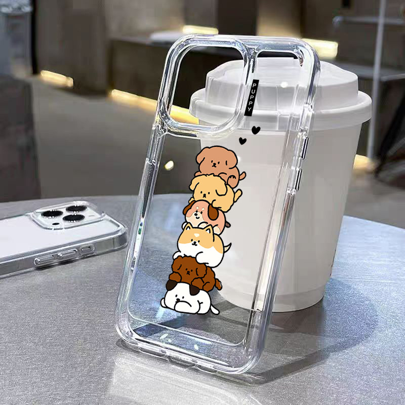 เคสไอโฟน TPU นิ่มกันกระแทก เคสโทรศัพท์ เข้ากันได้กับ iPhone 11 12 13 14 15 Pro Max XR XS X 7 8P สวรรค์สุนัข