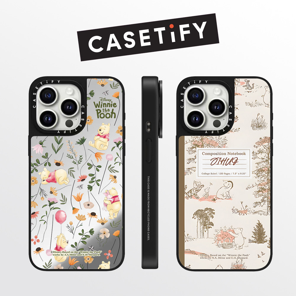 Drop proof CASETIFY เคสโทรศัพท์สําหรับ iPhone 15 plus 15Pro 15promax 14pro 14promax 13 13promax พิมพ์ด้านข้างเคสแข็ง Winnie the Pooh 12 12promax case iPhone 11 case high-quality