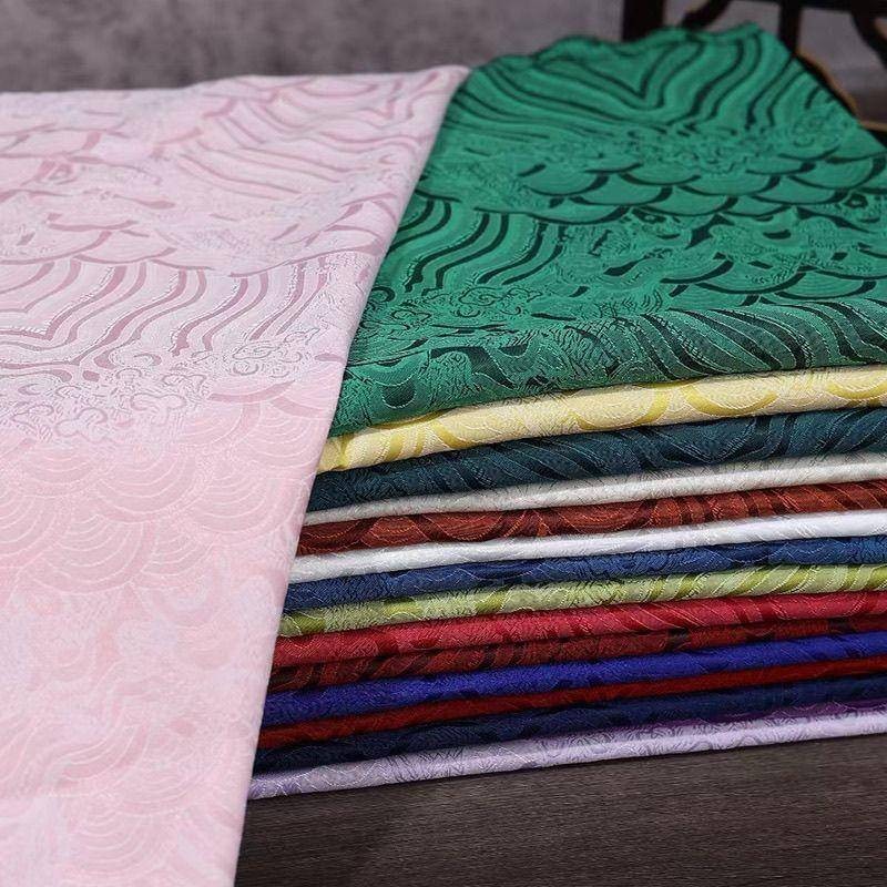 150*50 ซม.น้ําทะเลเมฆคลื่น jacquard ผ้าไหมซาตินผ้าโบราณ Hanfu Tang Ma Mian กระโปรงเสื้อผ้าผ้าปัก