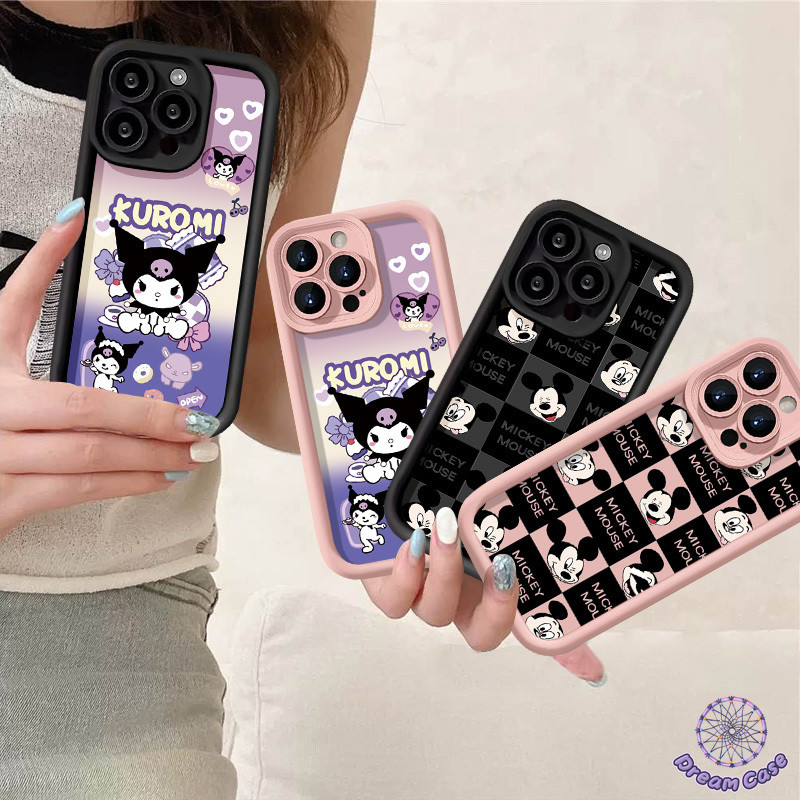 การ์ตูนคุโรมิมิคกี้เมาส์กรณีคู่รัก Oppo A78 A15 A77 A38 A12 A57 A33 A3s A35 A58 A7 A17 A16 A53 A17K A18 A54