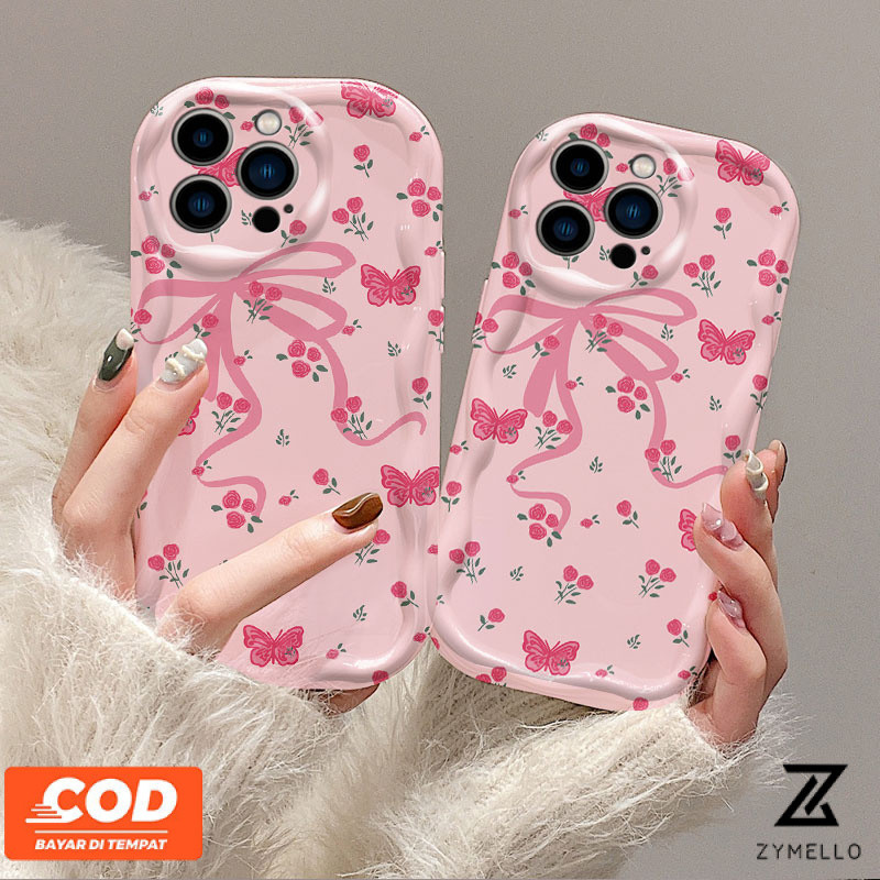 เคส VIVO Y28 Y03 Y18 Y19S Y02T Y100 Y17S Y27 Y02 Y35 Y36 Y56 Y22 Y12 Y20 Y21 Y33S Y30 Y15 Y15S Y15S Y15A Y15 Y15 Y15 Y11 Y20 Y12A Y11A Y21 Y21 Y11C เคส TPU สีชมพูโบว์เคสโทรศัพท์