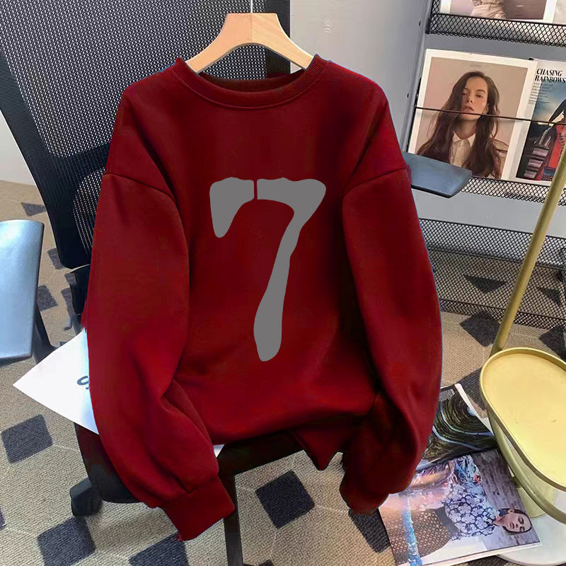 .เสื้อสเวตเชิ้ตโอเวอร์ไซส์2024 เสื้อผ้าผ้าฝ้ายเกาหลีฤดูใบไม้ร่วงผู้หญิงคอกลมคู่ไม่จํากัดเพศเสื้อขนาดบวกแขนยาวแจ๊กเก็ต Raya