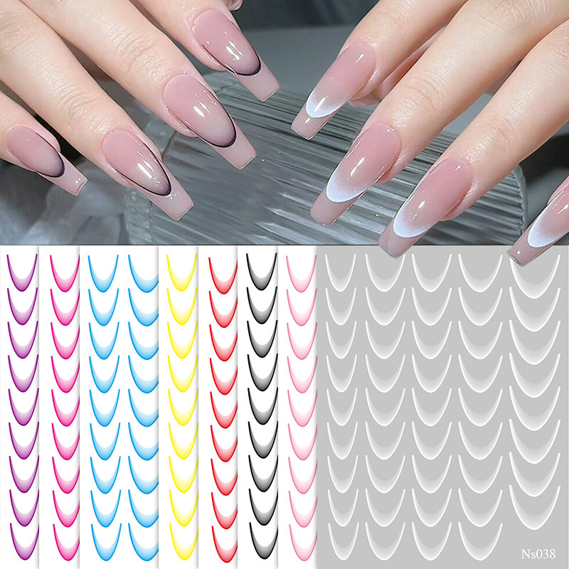 Born PRETTY 3D สติ๊กเกอร์ติดเล็บ Gold Silver Laser Butterfly Line Snake Leaf Decals DIY ตกแต่งเล็บ