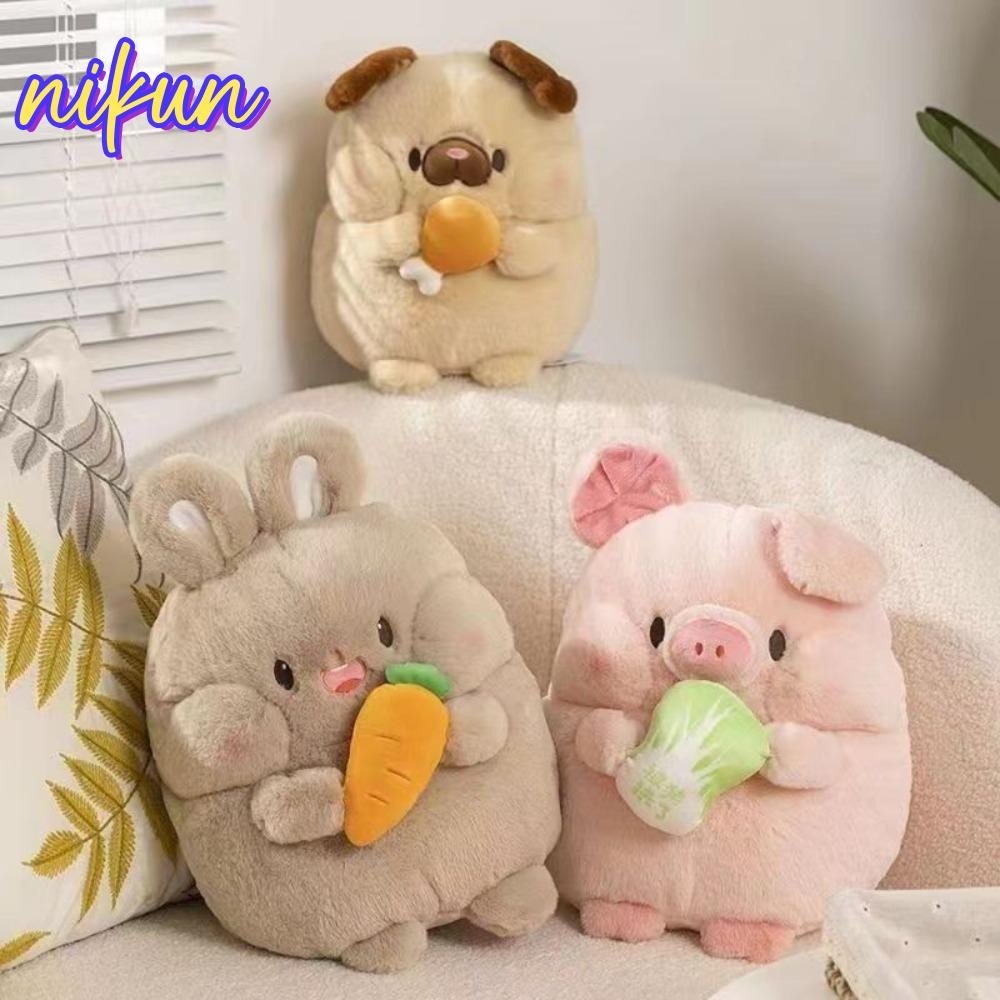 นิคุน ตุ๊กตาตุ๊กตา,กะหล่ําปลีหมูข้าวโพดไก่ตุ๊กตาหมูของเล่น,25/35เซนติเมตรขาสุนัขหัวไชเท้ากระต่ายโยนหมอน