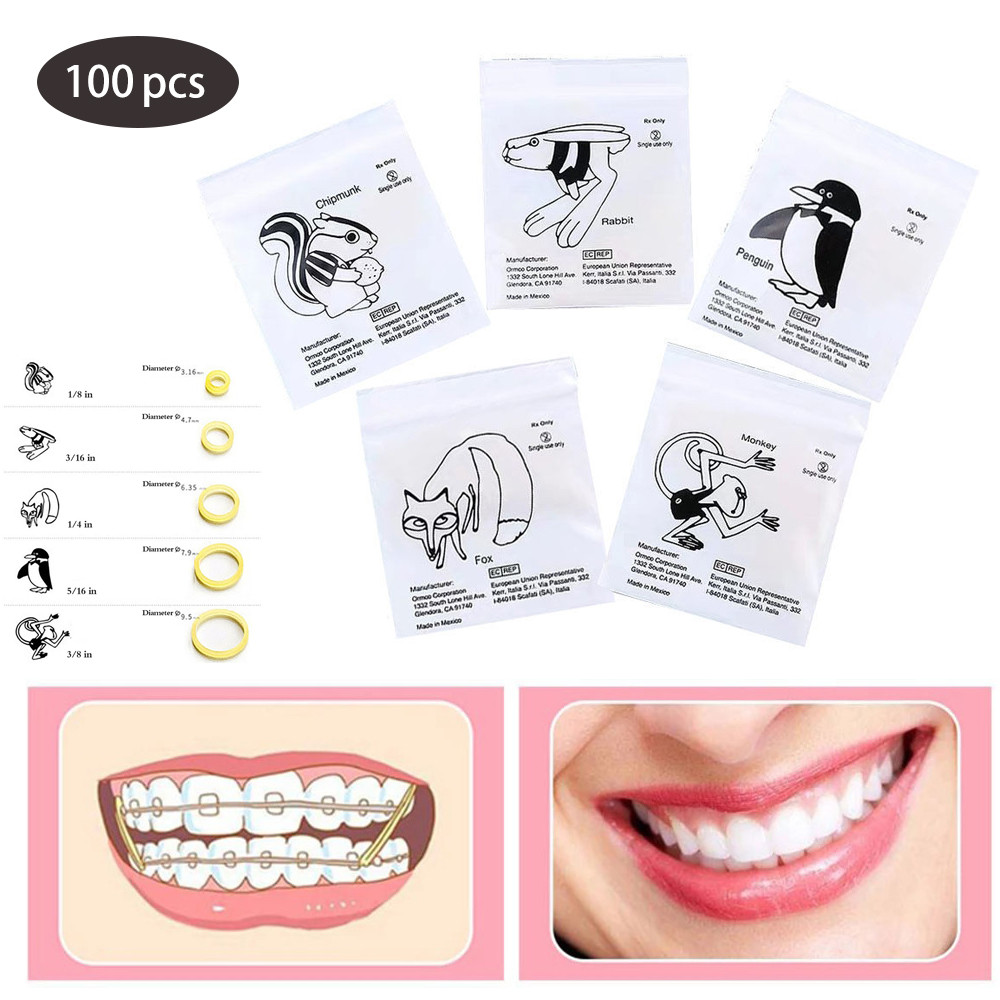 100 ชิ้น/ถุงทันตกรรม Zoo Elastics ยางทันตกรรม Latex 6.5OZ/5.0OZ/3.5OZ
