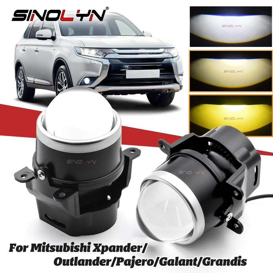 3 นิ้ว 3 สี H11 Bi LED หมอกโคมไฟเลนส์สําหรับ Mitsubishi Montero Xpander Triton L200 Mirage G4 Pajero ASX Lancer Outlander Grandis โปรเจคเตอร์เลนส์สปอตไลท์ 3000K 4300K 5500K