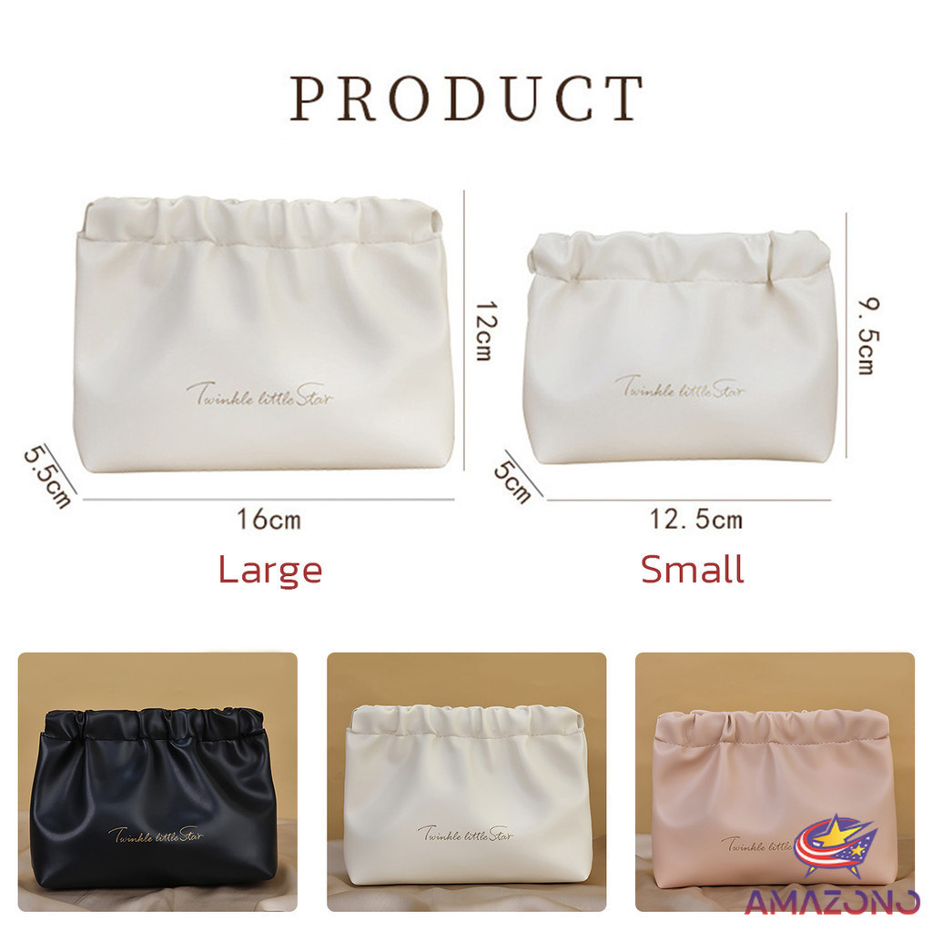 Amaz กระเป๋าเครื่องสําอาง แบบบีบเปิดพกพาสะดวก หนัง PU กระเป๋าเก็บของ Makeup bag ราคา ถูกที่สุด ดีลบีเคเค แกลเลอรีภาพที่ 8