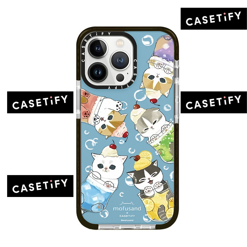 Casetify New Mofusand CatCase iPhone 15 Pro Max 14 13 12 11 XR 7 8Plus Ins คู่ Soft TPU ซิลิโคนกันกระแทกเคสใส