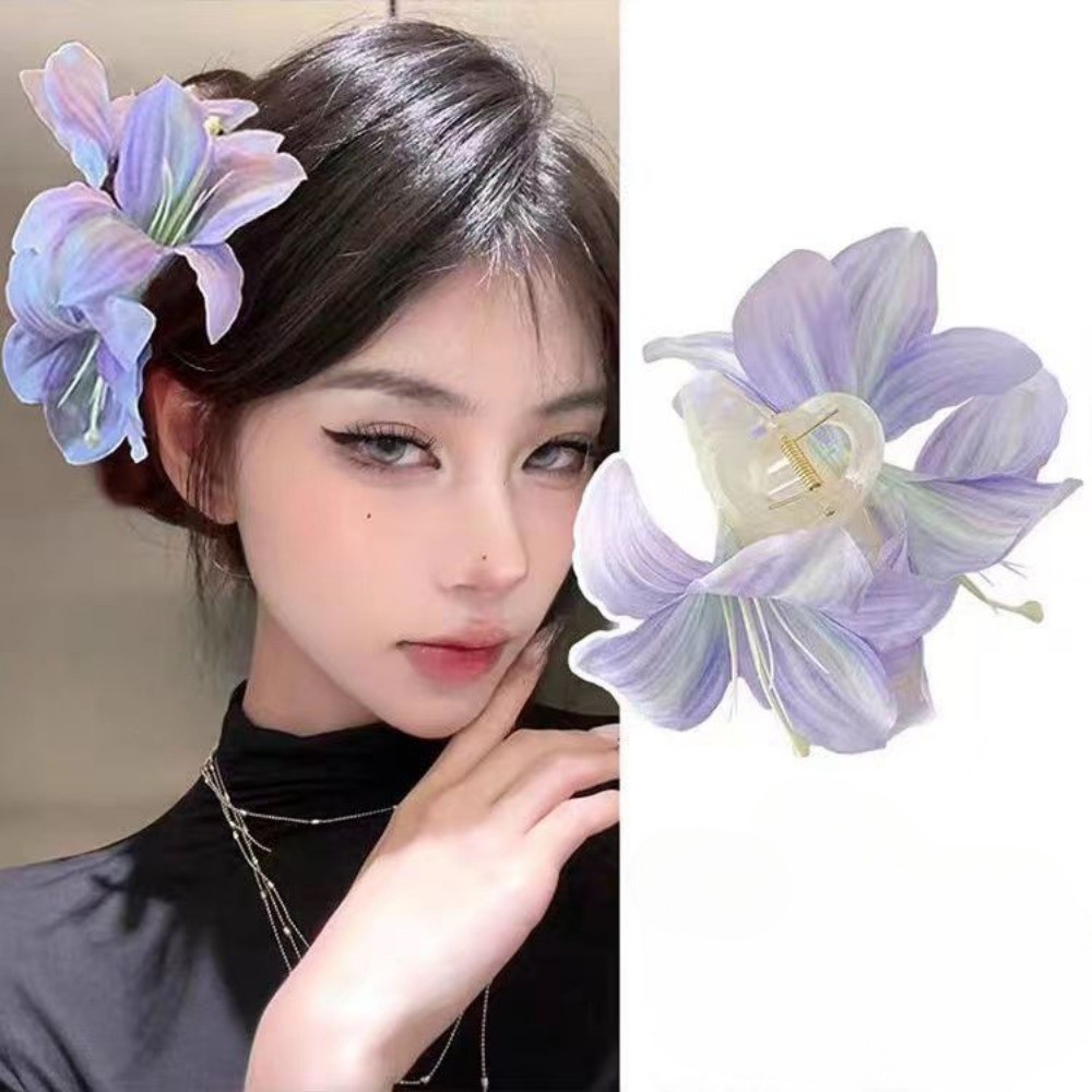 Super Fairy จําลอง Lily คลิปดอกไม้ Hairpin ผู้หญิง Travel Photo กิ๊บติดผมอุปกรณ์เสริม Props