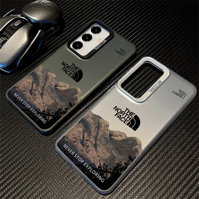 "Never Stop Exploring" Great Mountain Micro Matte Hard Frosted Case สําหรับ Samsung S24 Ultra S23U Galaxy S24+ S23 FE S22U S20FE S21 S20 Anti-ลายนิ้วมือกันกระแทก