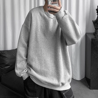 (🇹🇭พร้อมส่งในไทย🇹🇭) เสื้อสเวตเตอร์หลวมสีพื้นทึบผู้ชาย 💯🥼