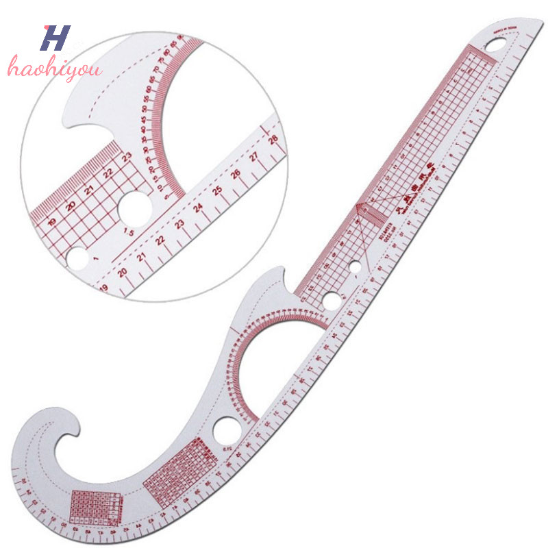 <haohiyou> มัลติฟังก์ชั่นพลาสติก French Curve เย็บไม้บรรทัด Easy Curve ไม้บรรทัดสําหรับ Knitters Nice