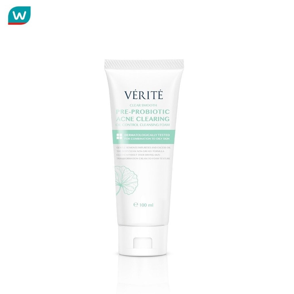 Verite เวอริเต้ เคลียร์ สมูท พรี โพรไบโอติกส์ แอคเน่ เคลียริ่ง ออย คอนโทรล คลีนซิ่ง โฟม