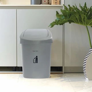 GlobalHouse DKW ถังขยะฝาสวิง 25 ลิตร 28x34.3x51ซม. รุ่น HH-207P สีเทาอ่อน สินค้าของแท้คุณภาพดี