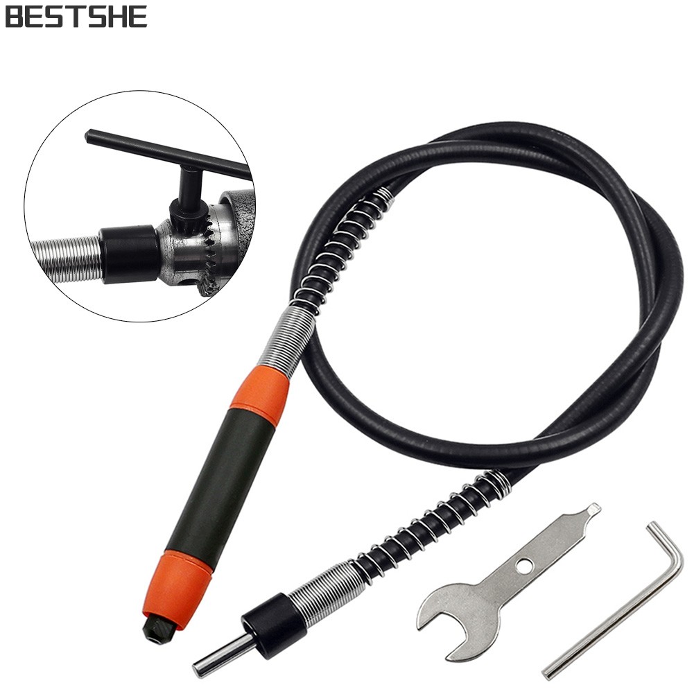 <bestshe> สิ่งที่แนบมาเครื่องบดมุม Flex Shaft + หัวจับดอกสว่าน, สําหรับเครื่องมือโรตารี่พลังงาน