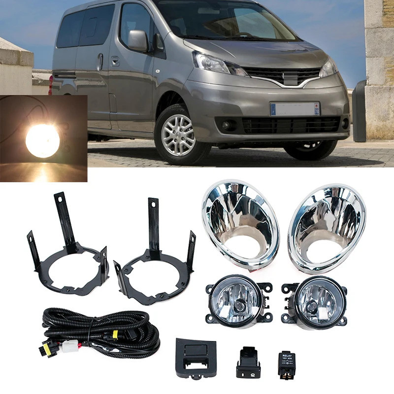 Moto22r 1 ชุดสําหรับ Nissan NV200 2010-2018 รถกันชนหน้าไฟตัดหมอกสายไฟสวิทช์กรอบหมวกฝาปิด Bezel ชุด