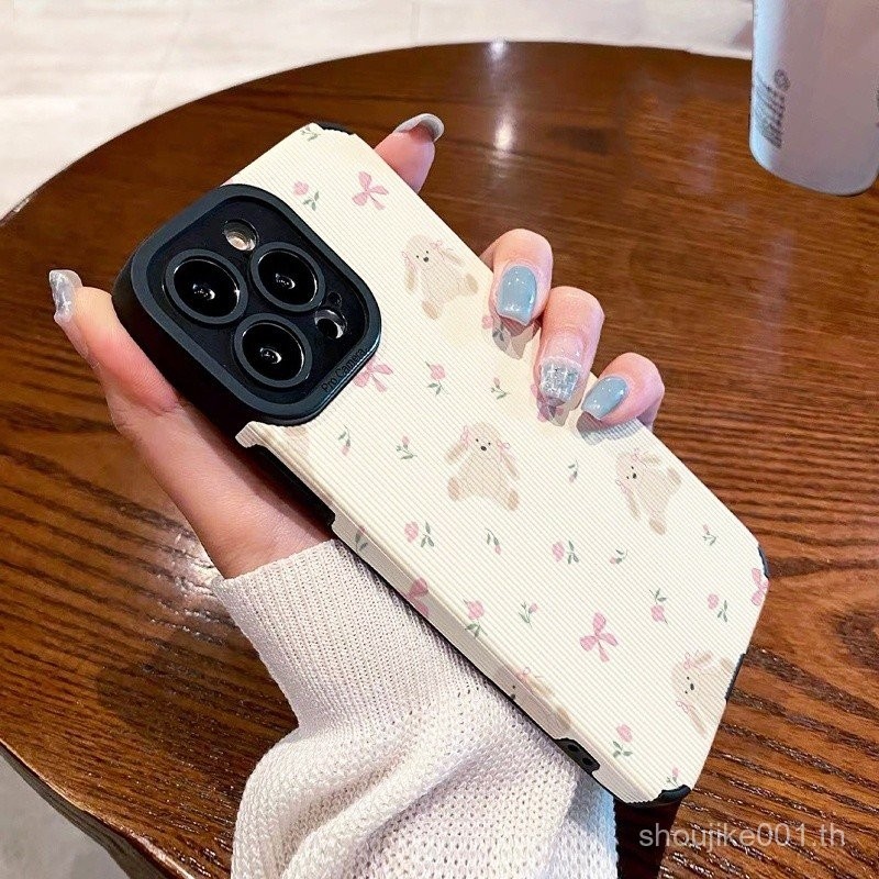 Case สำหรับ iPhone 7 8 11 11PROMAX 12 7 8PLUS x xsmax 13pro 13 15 15PROMAX 14 14PROMAX 14PLUS หมีเต็มปกเลนส์เนื้อป้องกันนิ่ม