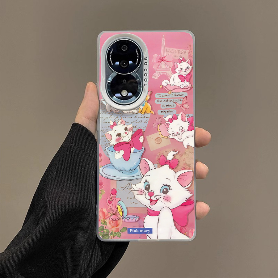 เคส OPPO Reno 12F 12 11F 8T 7Z 8Z 11F 8 5 6 7 4 11 PRO 5G 4G 5G ปลอกน่ารักสีชมพูแมว IMD กรณี