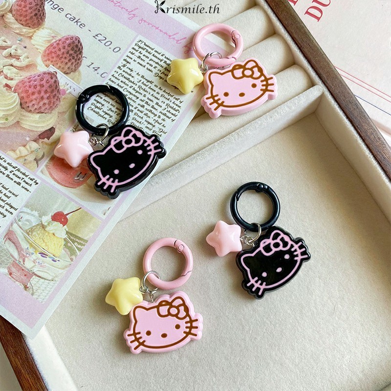 COD-ในไทย พวงกุญแจ จี้Hello Kitty สีชมพู น่ารักหวาน สไตล์เกาหลี นักเรียนสำหรับผู้หญิง สําหรับกระเป๋านักเรียน-Kri