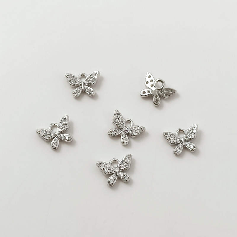 จี้ 14K สี Retention ทองคําขาวฝังเพทายผีเสื้อ diy สร้อยข้อมือสร้อยคอ - รูปที่ 5