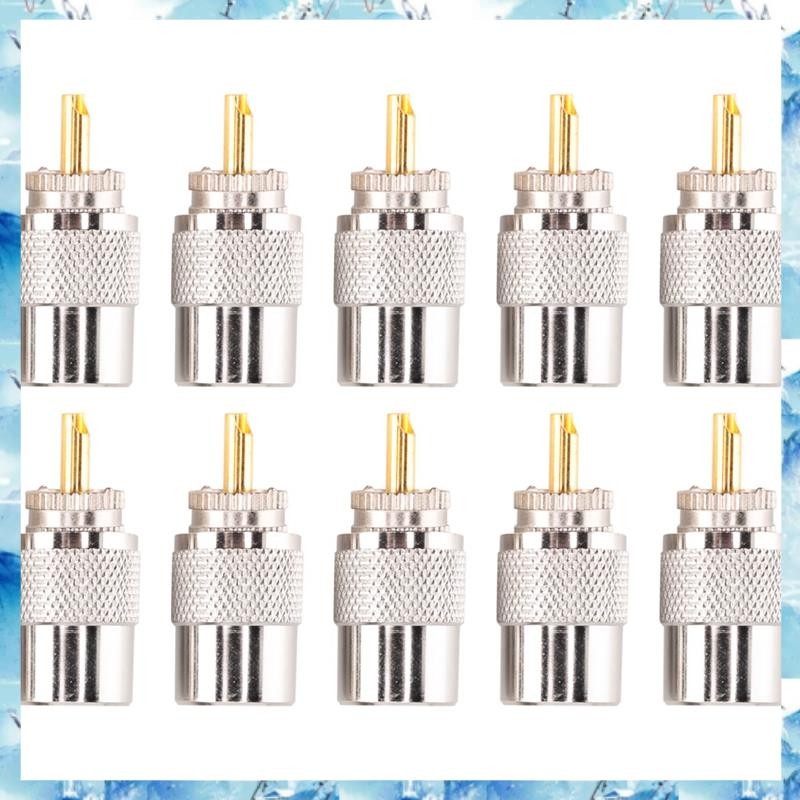 [ ] 10pcs RF Connector UHF Male Connector RG8 RG58 Cable Lug Antenna Connector PL259