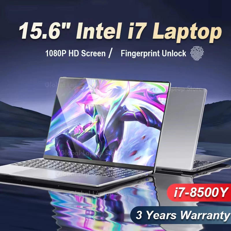 เปิดตัวผลิตภัณฑ์ใหม่Fingerprint Uniock Notebook Windows 11 Pro 15.6 นิ้วคอมพิวเตอร์แล็ปท็อป PC Gamer Intel Core i7 8500Y Office Study Gaming แล็ปท็อป i7