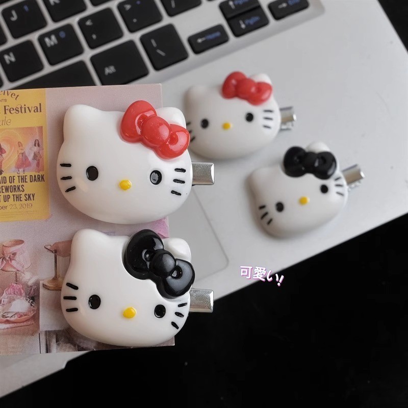 กิ๊บติดผมอะคริลิคลายการ์ตูน Hello Kitty ผู้หญิงน่ารักเรียบง่ายอเนกประสงค์ Duckbill คลิปเครื่องประดับผม