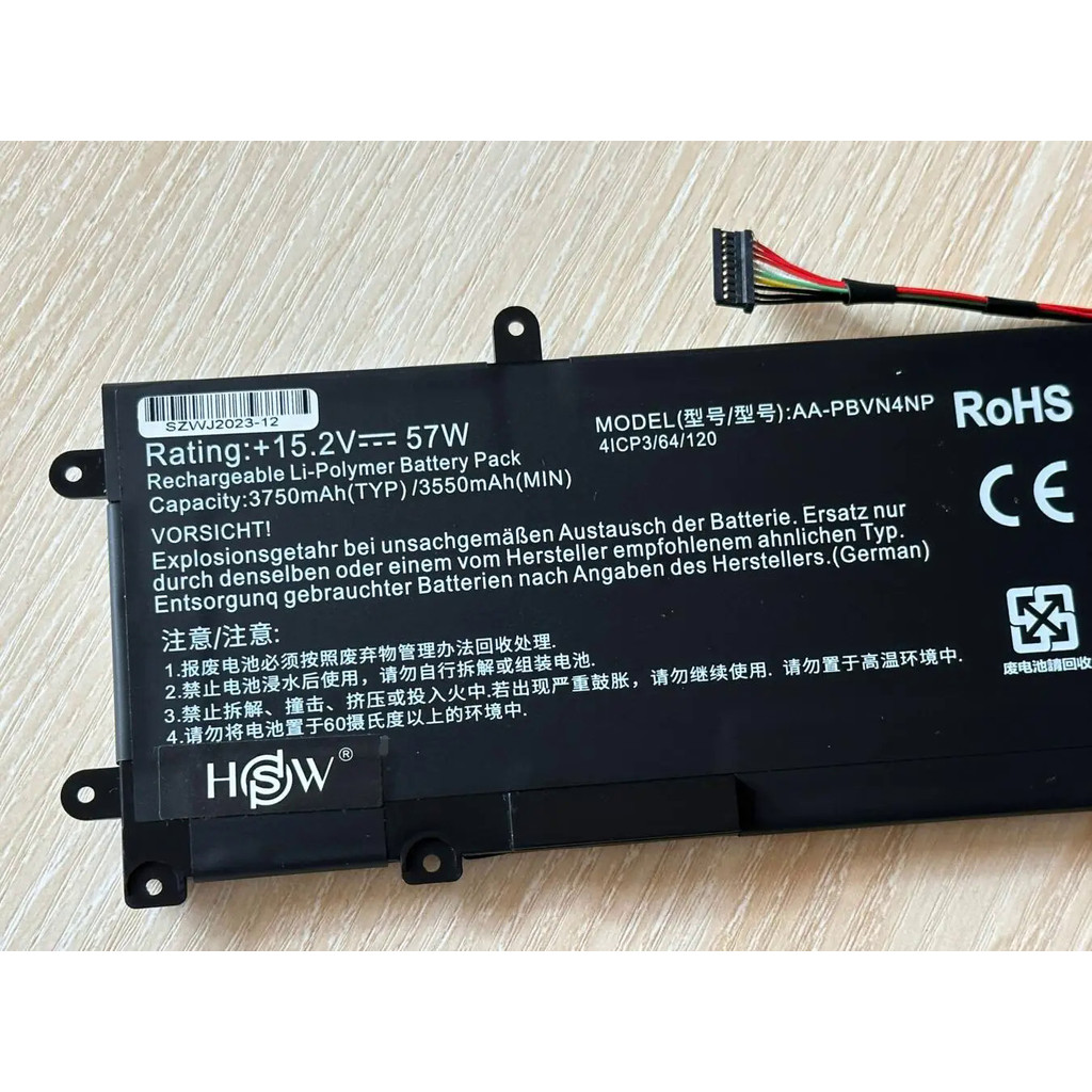 AA-PBVN4NP แบตเตอรี่แล็ปท็อป For Samsung ATIV Book 6 15.6" NP670Z5E NP670Z5E-X01 NP670Z5E-X01AE NP67