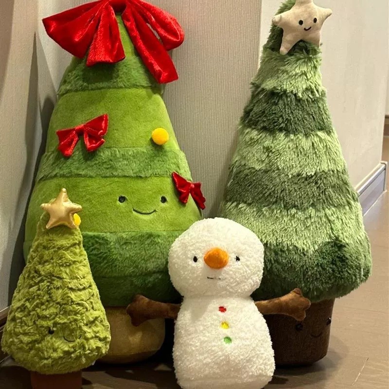 Happy Christmas ตุ๊กตา Gingerbread Man / หมอนผ้าพันคอ Snowman / ตุ๊กตาต้นคริสต์มาส Garland Plush ตกแต่งจี้