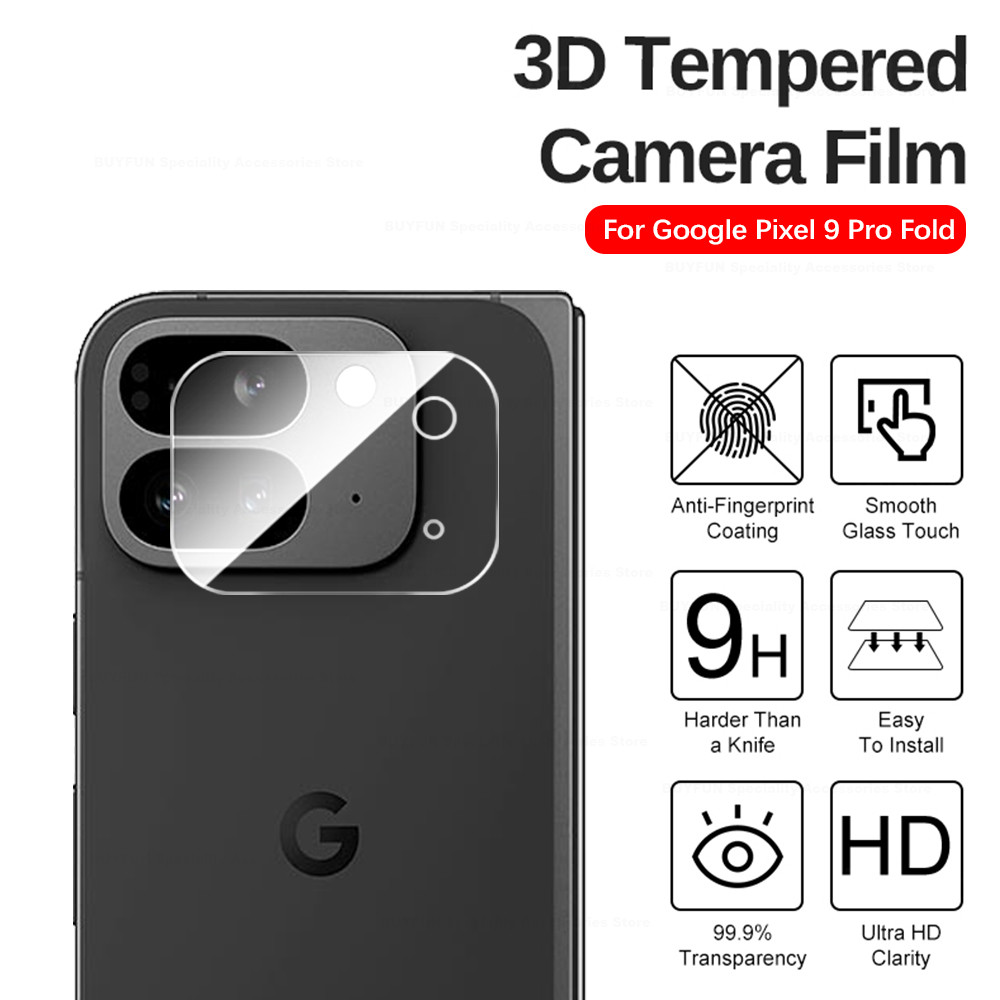 3D Curved Tempered Glass Camera Lens Protective Case For Google Pixel 9 Pro Fold Rear Lens Cover Pix