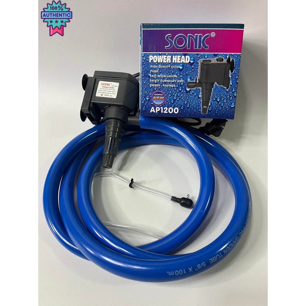 Sonic AP1200 AP1600 ปั๊มน้ำตู้ปลา และชุดสายยางต่อ ปั๊มน้ำพุ ปั๊มหินหมุน ปั๊มคุณภาพpriceถูก AP-1200 A