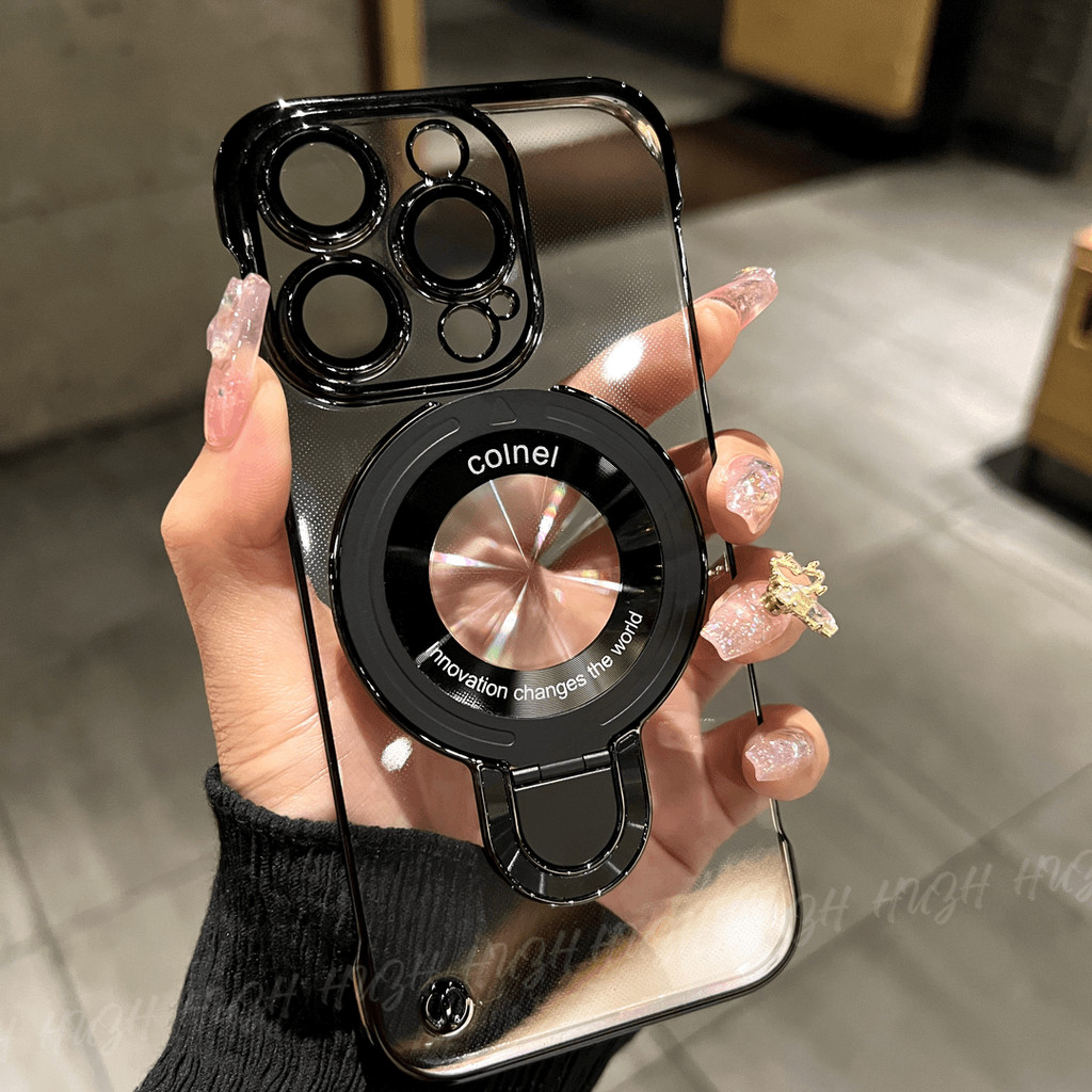 [G-Plus Studio] [iPhone16] ไร้กรอบไฟฟ้าเหมาะสําหรับเคสโทรศัพท์ iphone16promax iPhone15 วงเล็บแม่เหล็