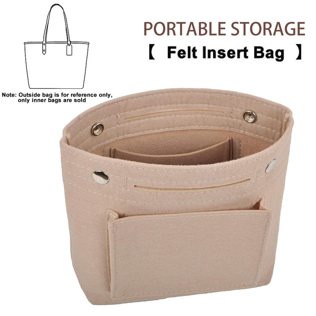 Mini Slim Small Felt Purse Organizer กระเป๋าหลายกระเป๋าสําหรับ Tote และกระเป๋าถือ Shaper Felt ใส่สําหรับผู้หญิง