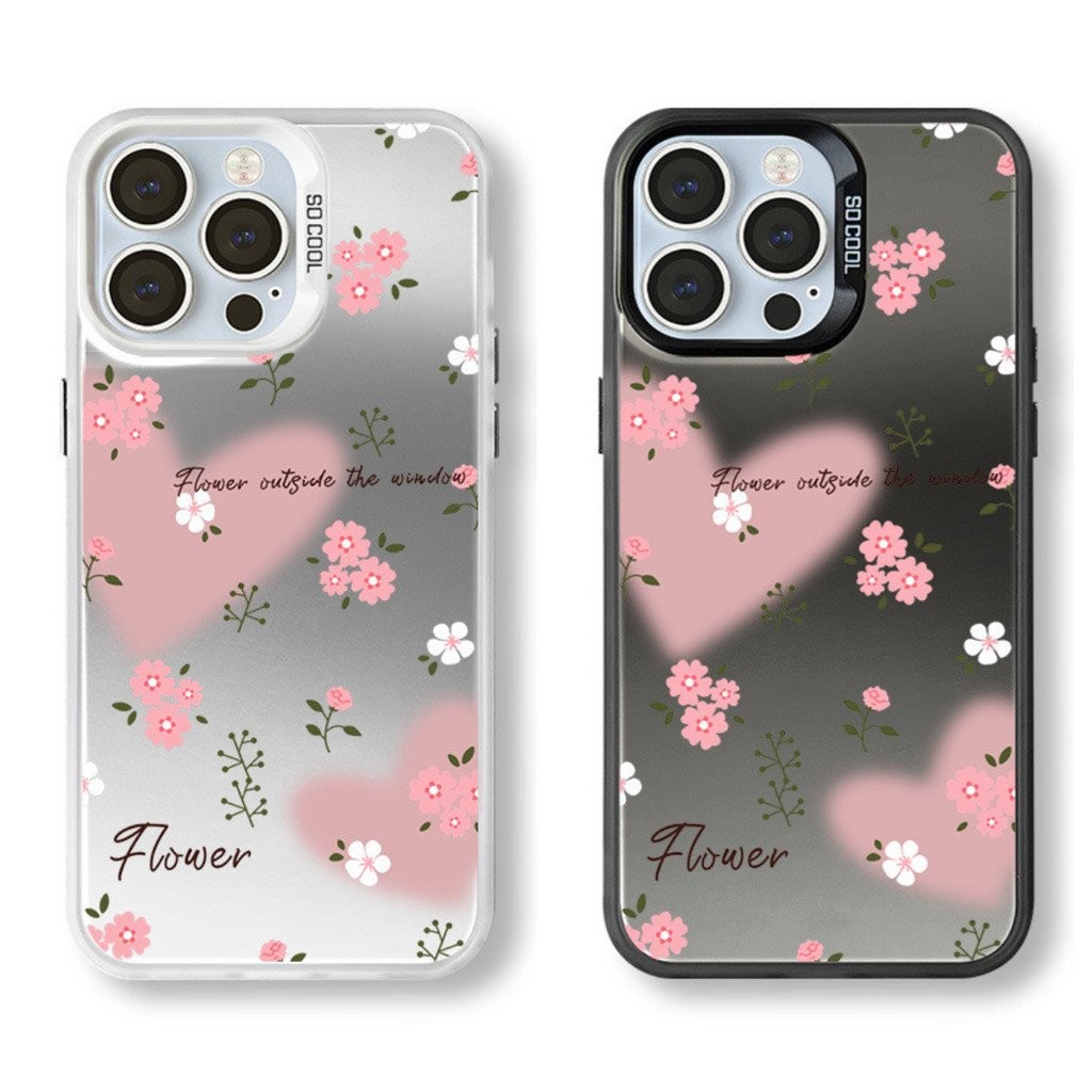เคส iPhone ลายดอกไม้เล็กๆเลเซอร์เคลือบเคสโทรศัพท์เหมาะสำหรับ iPhone 16 15/14 promax/ 13/12/11 /xr/xs/x/xsmax/ 7/8plus-dinuo