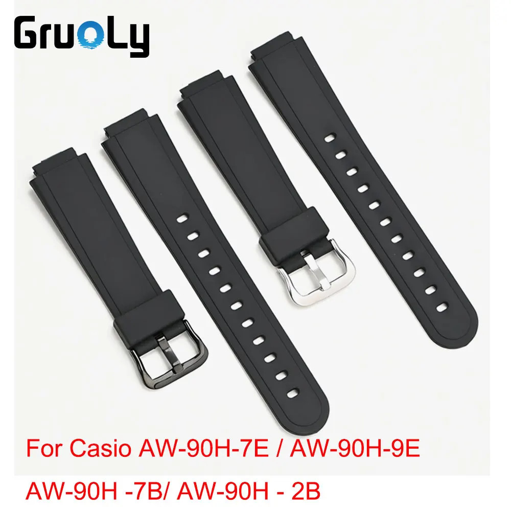 ยางเรซิ่นสายนาฬิกาสําหรับ Casio AW-90H-7E / AW-90H-9E AW-90H -7B/ AW-90H - 2B เปลี่ยนสายรัดข้อมือเข็มขัดอุปกรณ์เสริม