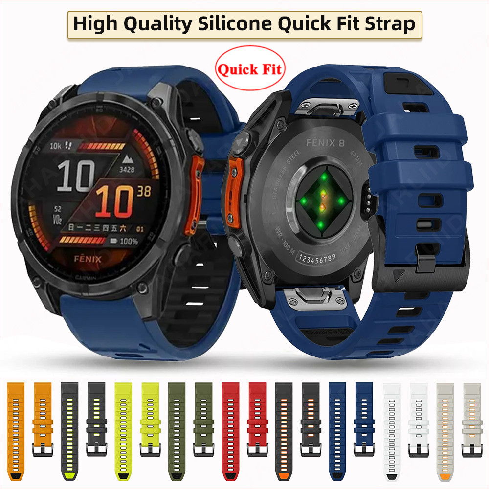26 มม.22 มม.สายคล้องคอซิลิโคนสายรัดข้อมือ Quick Fit สําหรับ Garmin Descent Mk3i 51 มม.mk2i Mk2 Mk1 G