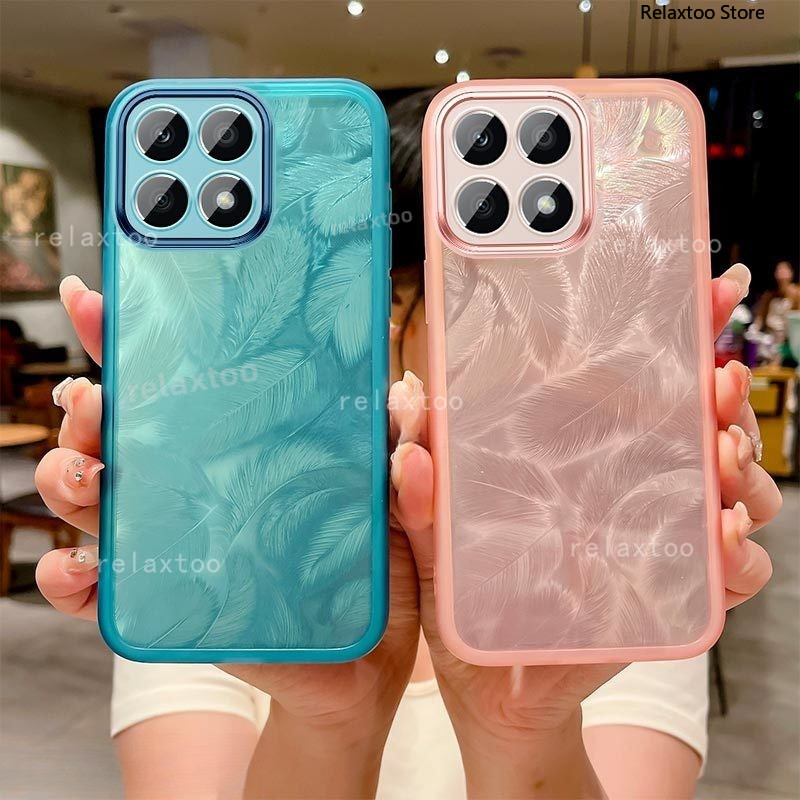 Xiaomi14T Pro Glitter Feather Pattern Casing For Xiaomi 14T 13T Pro 14 T 14TPro 13TPro Xiaomi14TPro 5G Transparent Soft TPU Bumper Silicone Couple Phone Case With Camera Protection Film Back Cover