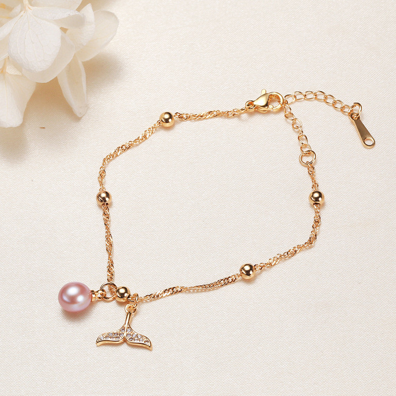 ราคาขายส่ง สร้อยข้อมือมุกน้ําจืดธรรมชาติสําหรับผู้หญิง ราคา ถูกที่สุด ดีลบีเคเค แกลเลอรีภาพที่ 3