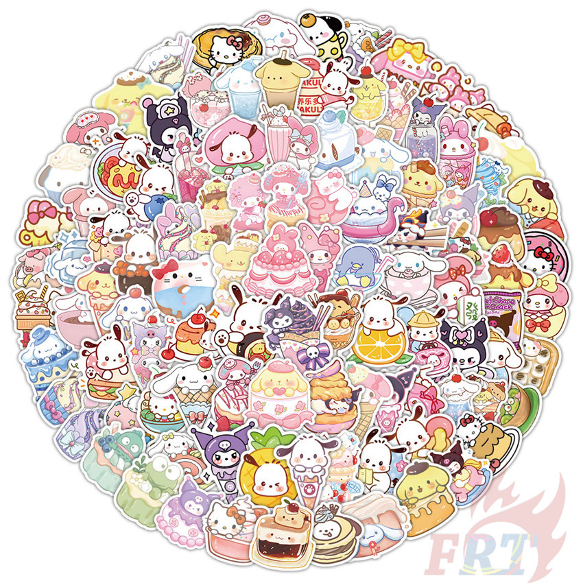 100ชิ้น/เซ็ต อาหารอร่อย . สติ๊กเกอร์ Q Funny S.anrio Series A Diy แฟชั่นสติ๊กเกอร์ Doodle กันน้ํา