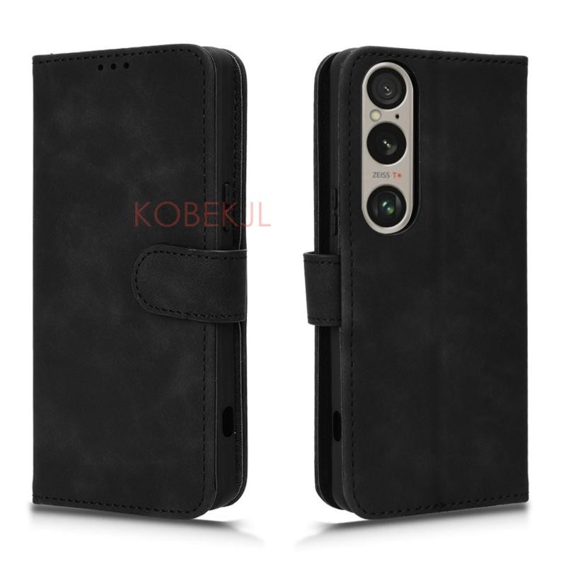 Sony Xperia 1 VI Xperia1 2024 Flip Case Luxury Skin Feel PU Leather Wallet Case Magnetic Cover Phone