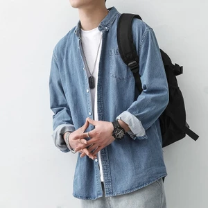 56MEN Men Denim Shirt Jacket C25 เสื้อแจ็คเก็ตผู้ชาย คลุมแขนยาว เสื้อเชิ้ตยีนส์แขนยาว ผ้าหนาใส่คลุมได้