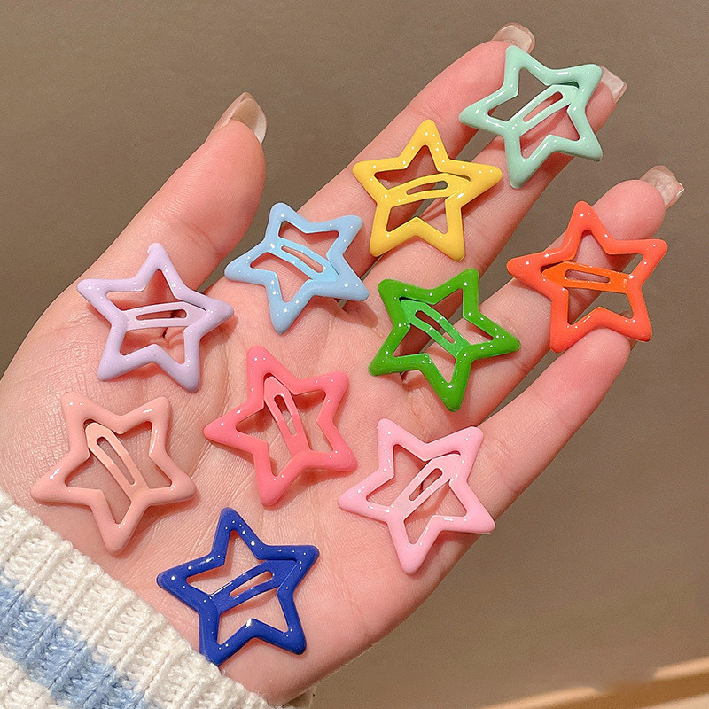 8ชิ้น กิ๊บดาวโดปามีน Y2K สีสันสดใส คลิปหน้าม้า ปิ่นปักผมขนาดเล็ก