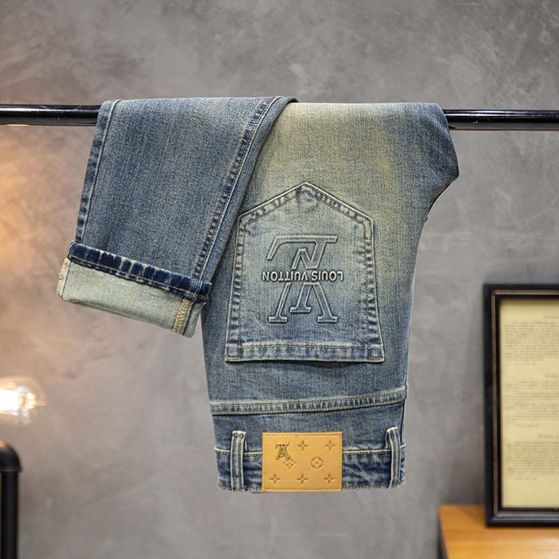 High-end Street Wear Mens Yellow Mud สไตล์ใหม่กางเกงตรง High-End Thin Stretch Slim-fit Pants [คลังสินค้าพร้อม]