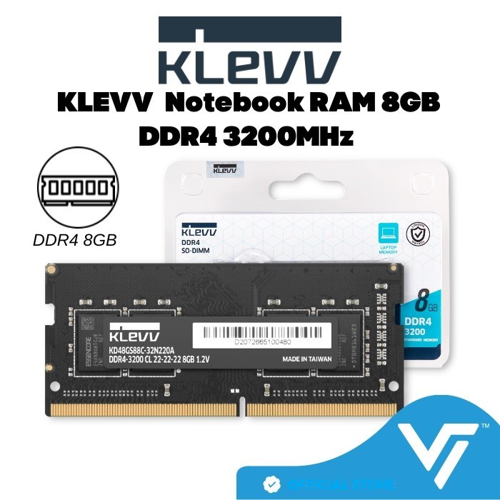 RAM KLEVV DDR4 SO-DIMM STANDARD MEMORY - 8GB 16GB 3200MHz
