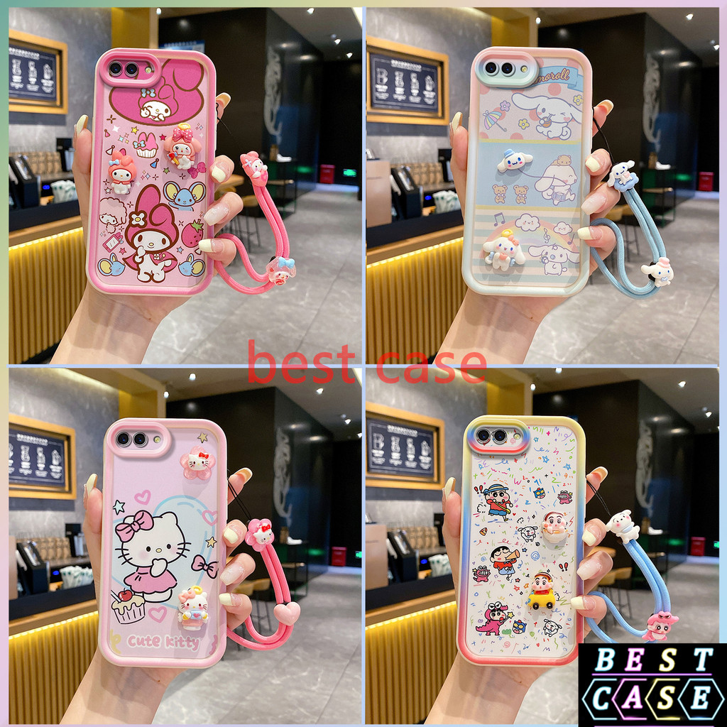 เคส Realme C2 เคส Oppo A1K เคส Cinnamoroll และ ‌Hello Kitty ลายการ์ตูนสามมิติรูปตุ๊กตาเคสโทรศัพท์นุ่มน่ารัก XX-TYGZ