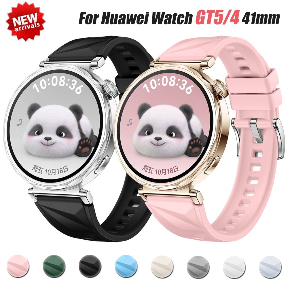 18 มม.คริสตัลคริสตัลซิลิโคนนุ่มสําหรับ Huawei GT5/GT4 41 มม.สร้อยข้อมือกีฬาสําหรับ Huawei GT6 41 มม.Garmin Venu 2S/3S เปลี่ยนสายนาฬิกา
